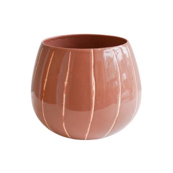 Nova Wax Relief Planter - Ceramic - L21 x W21 x H19 cm - Rose
