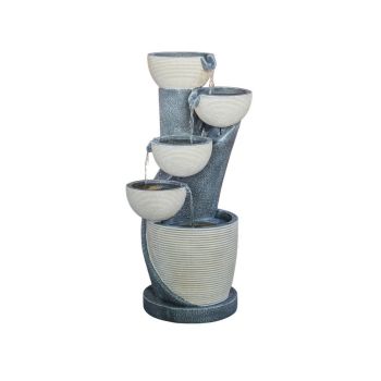 Outdoor Cascading Bowl Water feature - Cement - L37 x W47 x H84 cm - Black