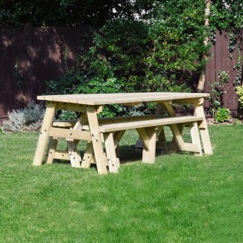 Oakham 8ft Picnic Table and Bench Set - L244 x W91 x H72 cm - Light Green
