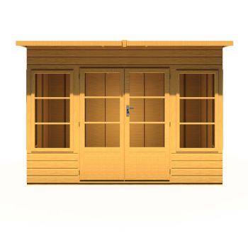 Orchid 10 x 6 Feet Double Door with Two Fixed and Two Opening Windows Dip Treated Summerhouse