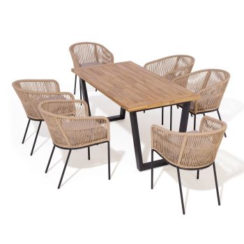 1.6m Oslo Six Seater Wooden Dining Set