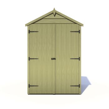 4 x 3 Feet Overlap Pressure Treated Apex Shed Double Door