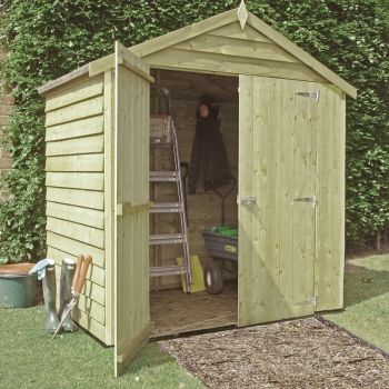 4 x 6 Feet Pressure Treated Overlap Garden Shed