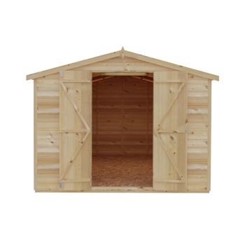 Overlap 12 x 8 Dip Treated Apex Shed Double Door No windows