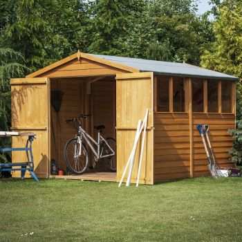 Overlap Double Door Garden Shed - Dip Treated Approx 12 x 6 Feet