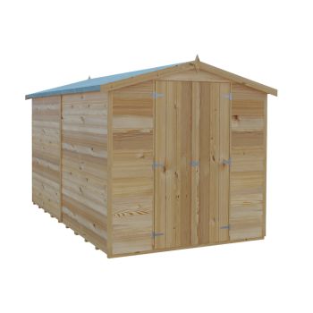 Overlap 10 x 6 Dip Treated Apex Shed Double Door No windows
