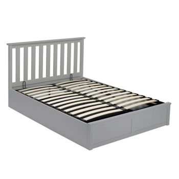 Oxford Double Bed - Rubber Wood - L201 x W150 x H100.5 cm - Grey