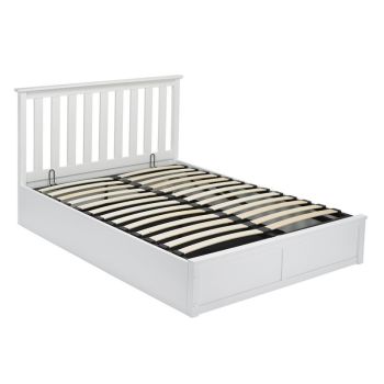 Oxford Double Bed - Wood - L201 x W150 x H100.5 cm - White
