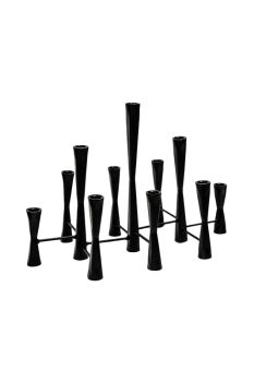 Parker 11 Piece Candle Centerpiece - Mild Steel - L27 x W51.5 x H42 cm - Black