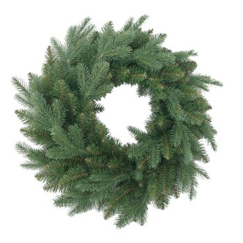 18 Inches Mulberry Unfrosted Wreath with Warm LED Battery Lights - White