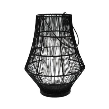 Portofino Curve Wirework Lantern - Mild Steel/Glass - L23 x W23 x H30 cm - Black