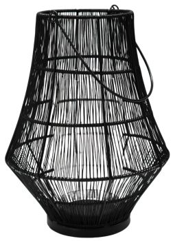 Portofino Curve Wirework Lantern - Mild Steel/Glass - L31 x W31 x H40 cm - Black