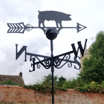 Pig Weathervane - Solid Steel - W61 x H88 cm - Black