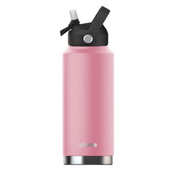 Utoka Atlas Bottle 32oz (946 ml) - Stainless Steel - L3 x W3 x H8 cm - Sunset Pink 