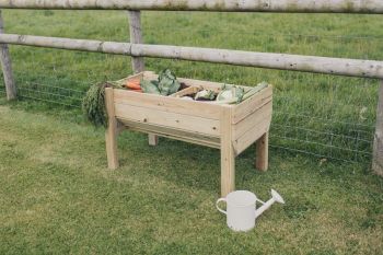 Raised Veg Trug Garden Planter - Scandinavian Redwood - L52 x W100 x H60 cm - Minimal Assembly Required