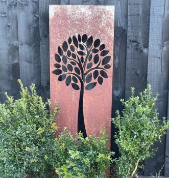 Tree Garden Screen Small Bare Metal/Ready to Rust - Steel - L124 x W35.5 x H116.4 cm