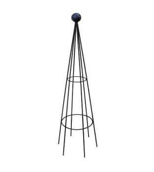 Hampton 8Ft Obelisk (Split) Bare Metal/Ready to Rust - Garden Plant Border Support - Solid Steel - L41 x W41 x H244 cm