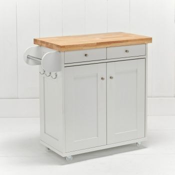 Portland Kitchen Island - Wood - L46 x W95 x H91 cm - White