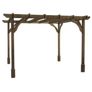 Premium Pergola - Wood - L360 x W360 x H270 cm - Rustic Brown