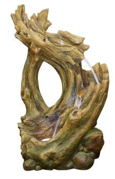 Knotted Willow Falls Water Feature inc. LEDs - Polyresin - L47 x W62 x H100 cm - Natural Stone