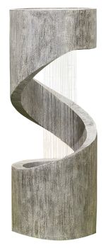 Spiral Showers Water Feature inc. LED - Polyresin - L40 x W40 x H104 cm - Grey