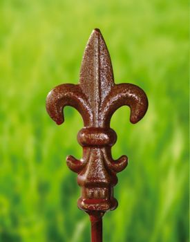 Pack of 3 Fleur De Lys Pinn 4Ft Bare Metal Ready to Rust. Steel Garden Plant Border Support - Steel - H120 cm