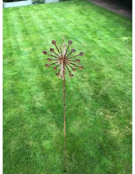 4Ft 3D Allium Plant Pin (2 Parts) Bare Metal/Ready to Rust (Pack of 3) - Steel - H122 cm