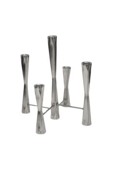 Parker 5 Piece Candle Centerpiece - Mild Steel - L27 x W27 x H42 cm - Silver