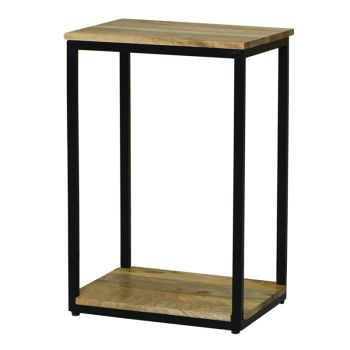 Ravi 4 Side Mini Side Table - Mango Wood/Iron - L31 x W41 x H61 cm - Mango Light Finish