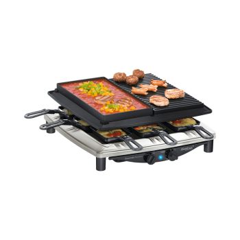 Steba Delux Quality Raclette Cooking Equipment for 6 People - Steel - L15 x W45 x H30 cm - Black