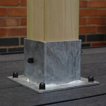 Optional Extra - Add Galvanised Steel Socket Design Bolt Down Foot / Post Holder for Pergola