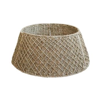 Round Foldable Diamond Wicker Tree Skirt - L70 x W70 x H26 cm - Orange