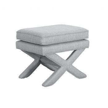 Rhode Stool - Linen Blend - L45 x W61 x H49.5 cm - Light Grey - Flat Pack