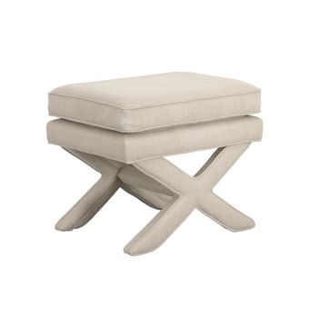 Rhode Stool - Linen Blend - L45 x W61 x H49.5 cm - Stone - Flat Pack
