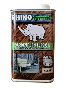 Rhino Valley Garden Furniture Timber Care 1L Tin - L7 x W11 x H20 cm - Clear