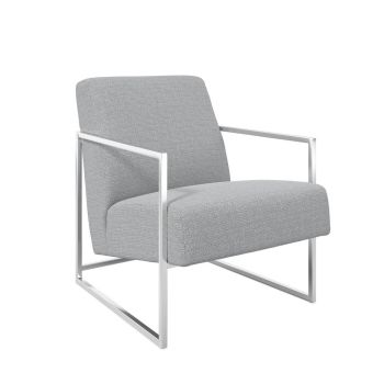 Ritz Occasional Chair - Tweed/Metal - L76 x W62 x H82 cm - Dove Grey - Partially Assembled