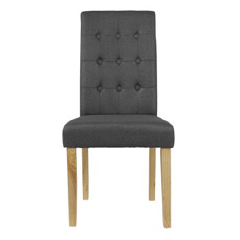 Roma Dining Chair (Pack of 2) - Linen Fabric - L63 x W47 x H103 cm - Grey