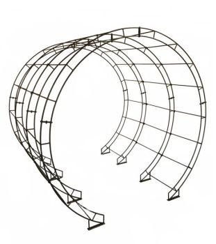 Round Arch Tunnel Bars (Joiner Bars to Create Tunnel - Set of 14) - Steel - Black