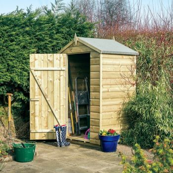 4 x 3 Feet Oxford Shed - Timber - L95 x W129 x H195 cm - Natural