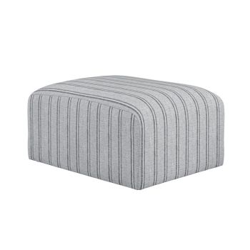 Ryder Thick Stripe Pouffe - Woven - L70 x W90 x H44 cm - Grey - Fully Assembled