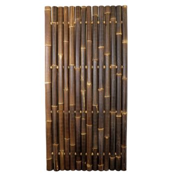 Whole Pole Fence Panel (Pack of 4) - Bamboo - L800 x W100 x H200 cm - Java Black