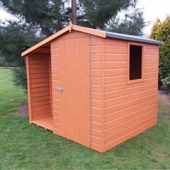 7 x 6 Feet Shed and Log Store Dip Treated Single Door with One Opening Window