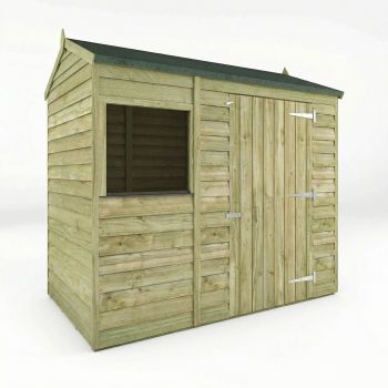 6 x 4 Feet Overlap Reverse Apex Shed - Timber - L131.3 x W181.8 x H208.3 cm - Brown