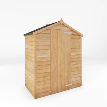 3 x 5 Feet Overlap Apex Windowless Shed - Timber - L85.9 x W160 x H191.9 cm - Brown