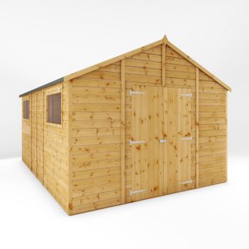14 x 10 Feet Premium Shiplap Apex Workshop - Timber - L427.4 x W322.7 x H252.4 cm - Brown