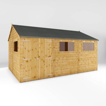 15 x 10 Feet Premium Shiplap Reverse Apex Workshop - Wood - L322.7 x W457.2 x H252.4 cm