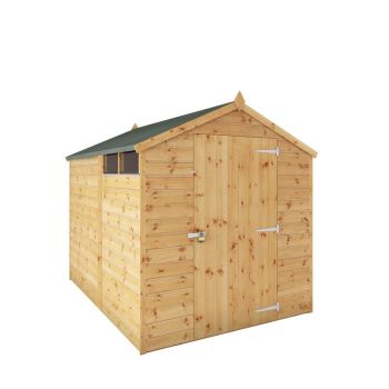 8 x 6 Feet Shiplap Security Apex Shed - Timber - L240.8 x W189.2 x H198.9 cm - Brown