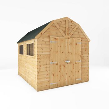 10 x 8 Feet Premium Shiplap Dutch Barn Shed - Timber - L297 x W253.9 x H262.6 cm - Brown