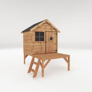 Snug Playhouse with Tower - Timber - L194 x W155.7 x H197.3 cm - Brown