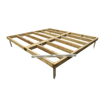 12 x 8 Feet Pressure Treated Wooden Shed Base - Timber - L235 x W350.6 x H7 cm - Brown